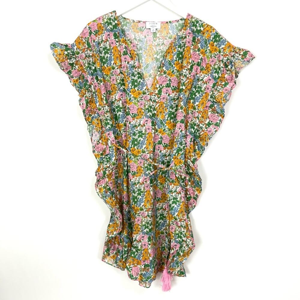 J. Crew Side-Ruffle Tunic in Liberty Mini Floral Walk - Picture 2 of 8